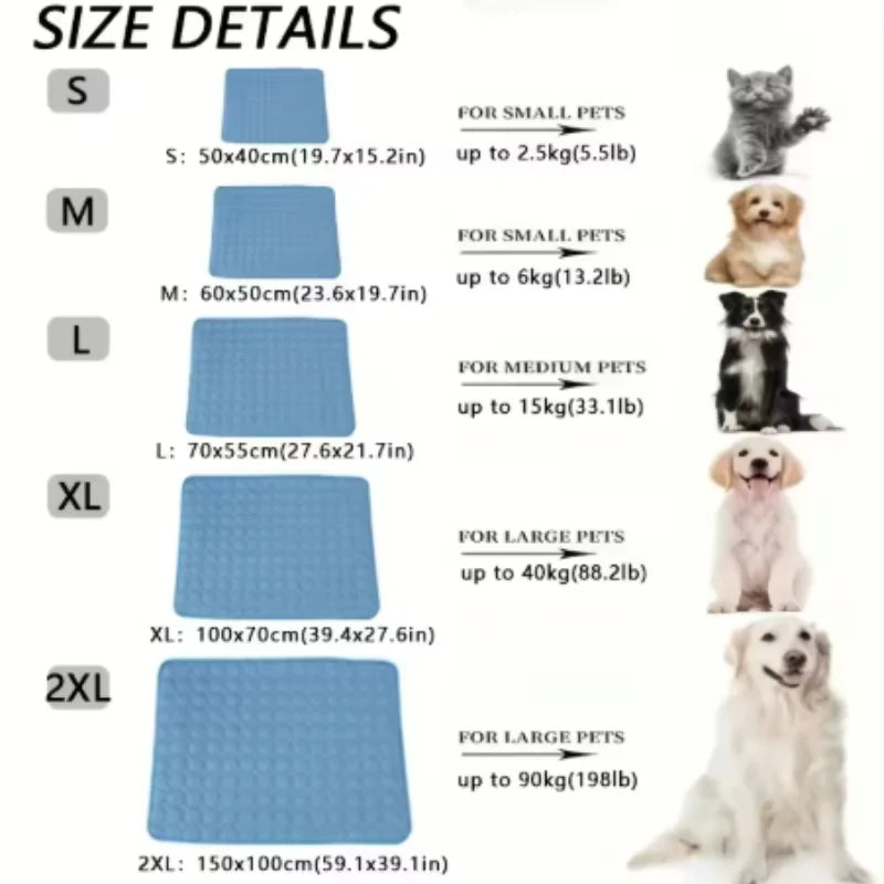 Alfombrilla refrescante para mascotas - Frescura instantánea para perros y gatos